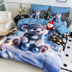 5Д спален комплект от 6 части с ластик-Коледно мече